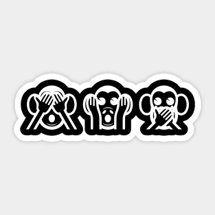 Three Wise Monkeys Emoji Sticker